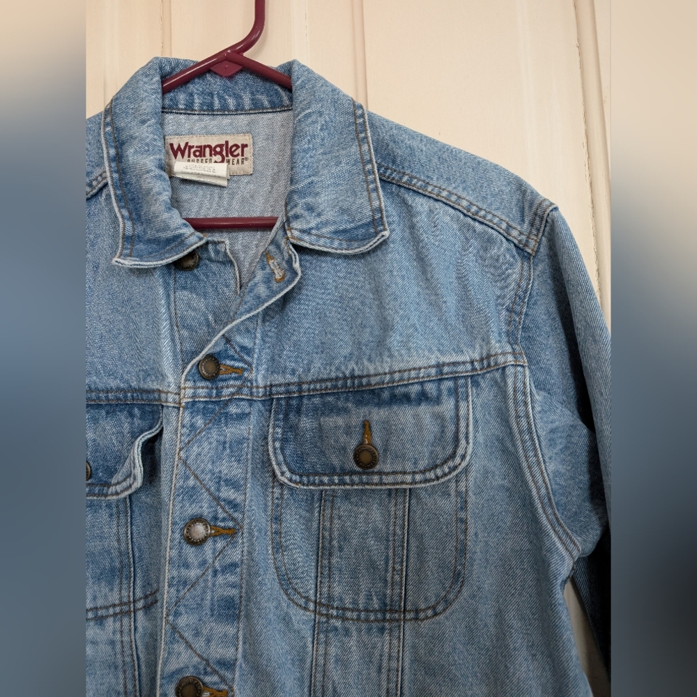 Wrangler Rugged Wear Jacket Mens Medium Blue Denim - Picture 4 of 4